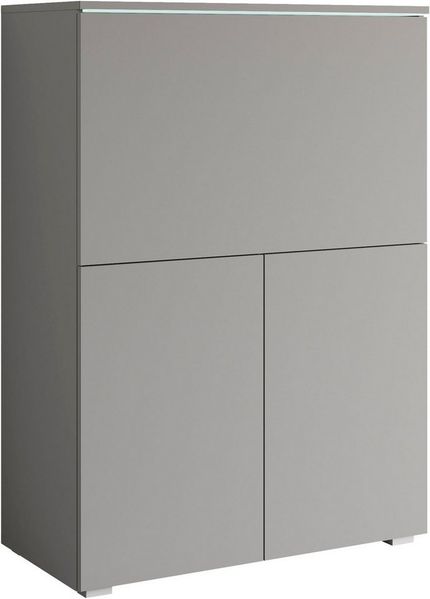 Home affaire PC-Schrank Vera, Sekretär, Home-Office-Schreibtisch mit LED-Beleuchtung (1 St), Multifunktional mit Stauraum, klappbare Tischfläche, LED, B 90 cm