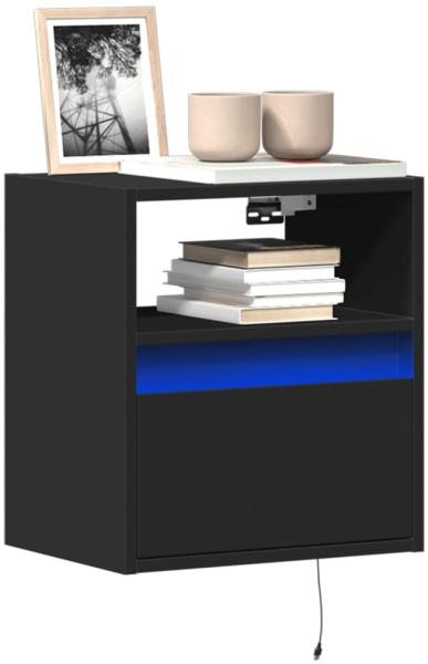 vidaXL TV-Wandschrank mit LED-Beleuchtung Schwarz 41x31x45 cm 852315