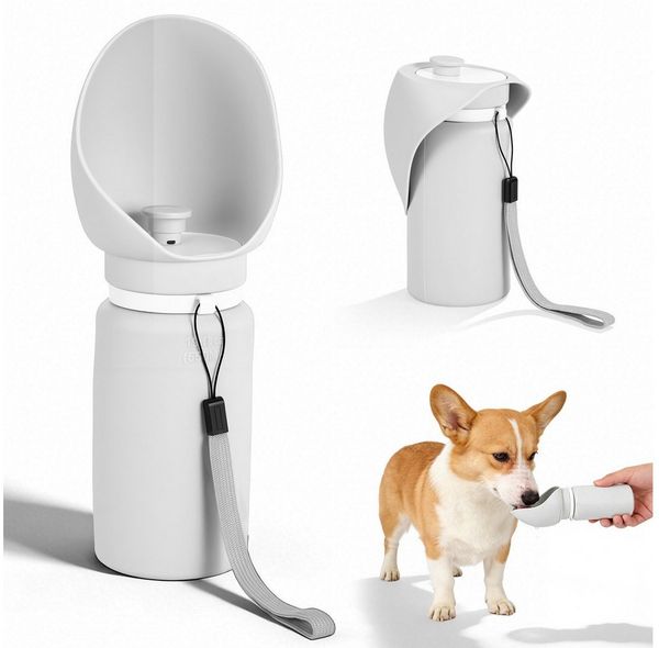 BlingBin Reisenapf 550ml Tragbare Haustier Trinkflasche, Faltbare Hund Wasserflasche, Silikon, Auslaufsicher Trinknapf für Hunde Ideal für Reisen & Spaziergänge