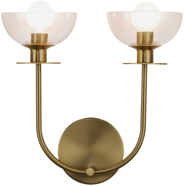 Elstead Lighting Sylvia Wandleuchte 2-flammig Gebürstetes Gold Bild 1