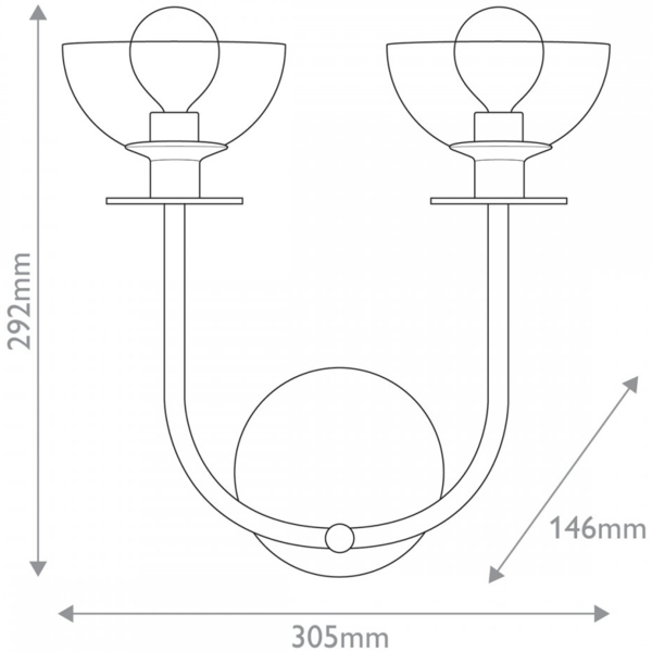 Elstead Lighting Sylvia Wandleuchte 2-flammig Gebürstetes Gold Bild 5