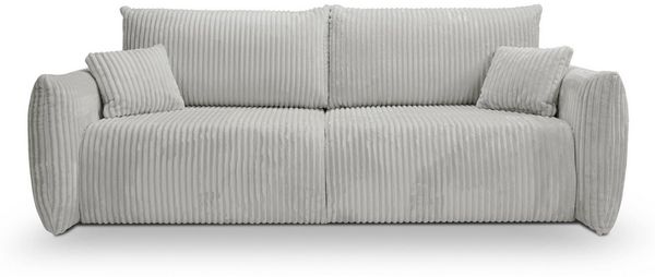 MOEBLO Sofa Hallora, stilvolles, komfortables Ecksofa mit Schlaffunktion, integriertem Bettkasten, weichen Rückenkissen und pflegeleichtem Stoffbezug für Wohnzimmer und Gästezimmer, Couch Polstermöbel Sitzmöbel Wohnzimmermöbel 3-Sitzer-Sofa Stoffsofa, ...