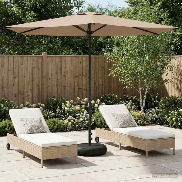 vidaXL Garten-Schirm mit Fuß 270 x 270 cm Polyester Rechtwinklig Taupe 42036223