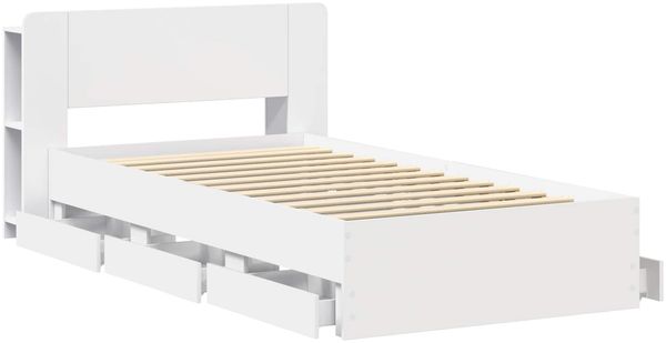 vidaXL Bettgestell mit Stauraum Weiß 80 x 200 cm Holzwerkstoff 3433918 Bild 4