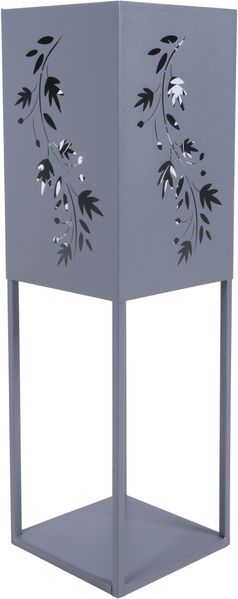 Dekosäule PORTO mit LED - Stahl Grau 60x18x18cm | Dekoration Wohnzimmer Büro