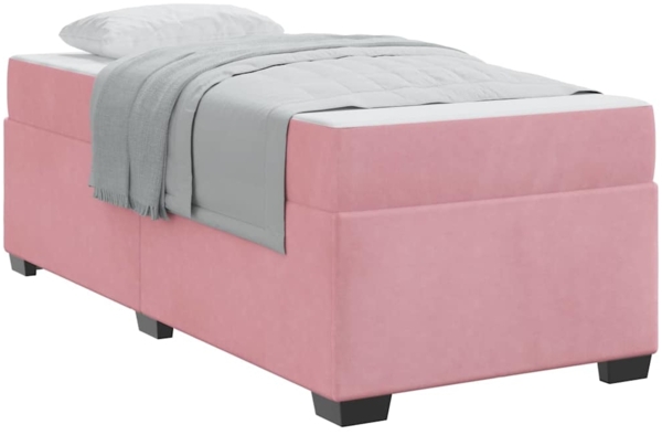 vidaXL Bettrahmen mit Matratze Rosa 90 x 190 cm Stoff 3399265 Bild 2