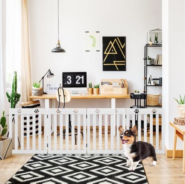 COSTWAY Absperrgitter Hunde 4 Paneelen 60cm Bild 3