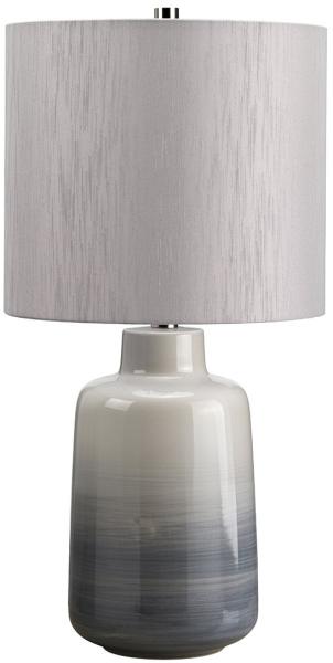 Tischleuchte, Porzellan, Blau Grau, H 61 cm