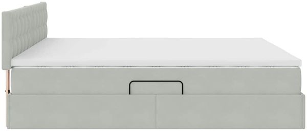 vidaXL LED-Speicherbett mit Matratze Hellgrau 180 x 200 cm Samt 3371529 Bild 11