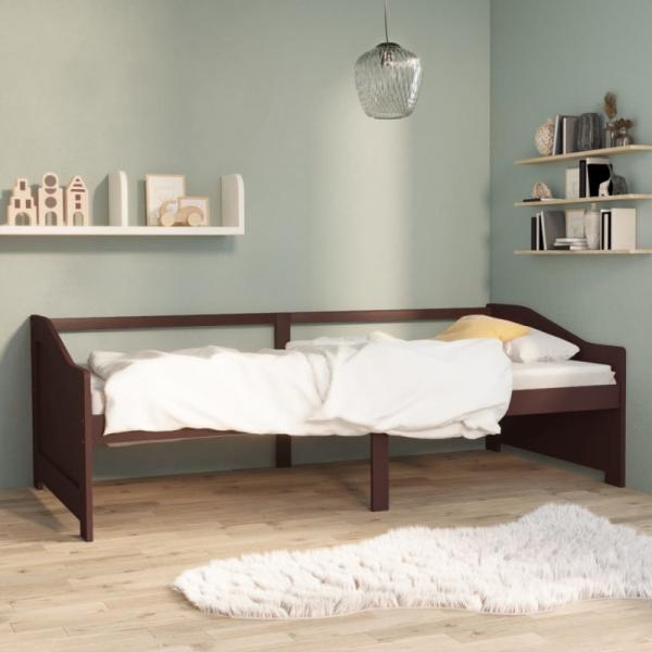 vidaXL Tagesbett 3-Sitzer Dunkelbraun Massivholz Kiefer 90x200 cm 322167