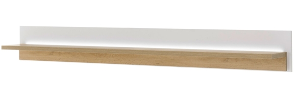 Wandboard Leander / Long Island, Holzwerkstoff, Weiß, Holzfarben, 200 x 24 x 24 cm