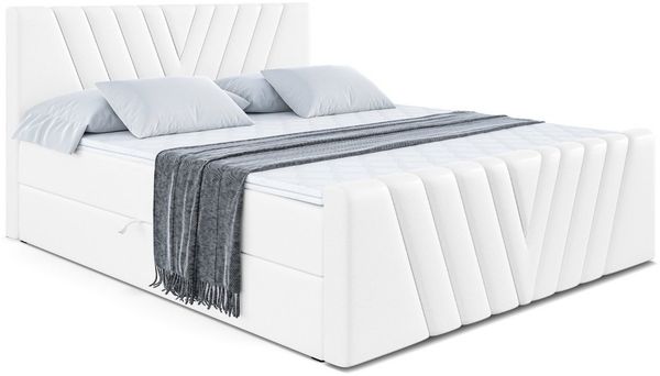 ALTDECOR Boxbett ERNINA-Z (Multipocket-Matratze H4, H3 Matratze Bonellfederung, Topper, Kopfteil), Doppelbett mit Fußteil