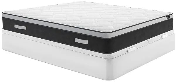 Vente-unique - ASTRIA Mattress and bed base set Holz, PlatteStoff Weiß - B 180 cm x H 30 cm25 cm x L 200 cm