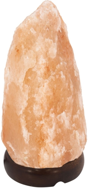 Tischleuchte, Salzkristalle, Holz dunkelbraun, H 19 cm