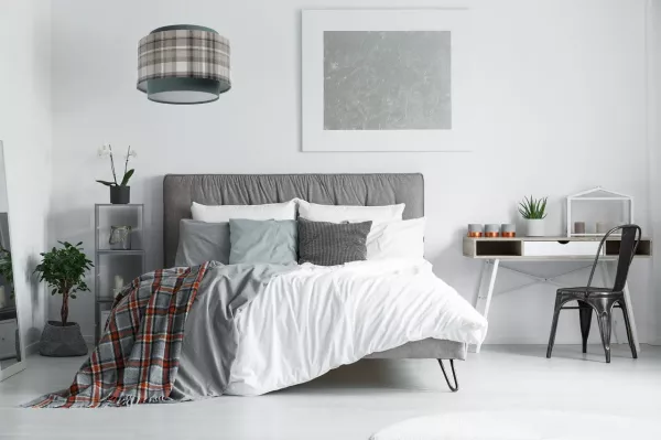 BPS Koncept DUM-021 Hängeleuchte DOBLO PVC-Kunststoff, gepolstert grau 1xE27 60W H:109cm Ø40cm dimmbar