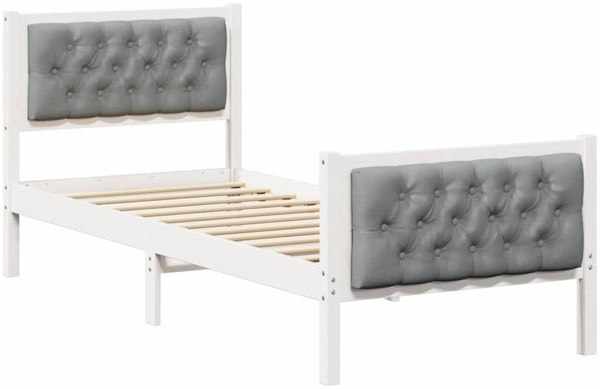 vidaXL Bettrahmen Hellgrau 80 x 200 cm Massives Kiefernholz 878433