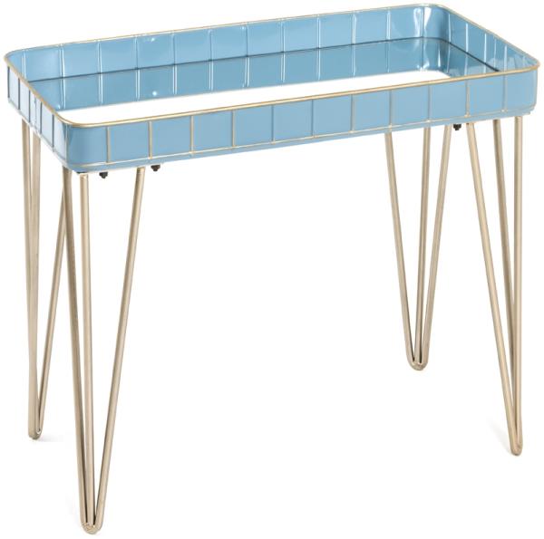 Beistelltisch in blau-bronze - 60 x 54 x 31 (BxHxT)