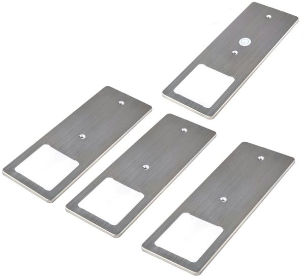kalb LED Unterbauleuchte LED Unterbauleuchten Edelstahl gebürstet 5W - mit Touch-Dimmfunktion, 4er Set warmweiß, warmweiß