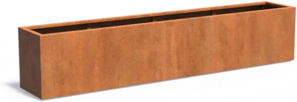 Adezz Pflanzgefäß Carrez Standard Rechteck aus Corten-Stahl Pflanzkübel Größe 300x50x60 cm