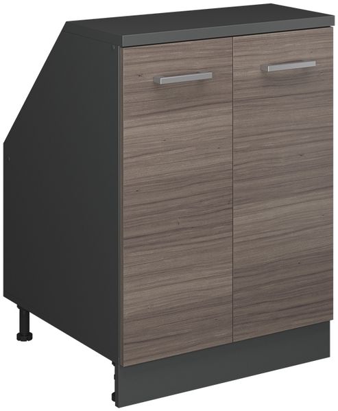 Dachschrägenschrank Rion Edelgrau 60x81.6 cm mit 2 Türen, Schrankkorpus 60 cm Tiefe Vicco