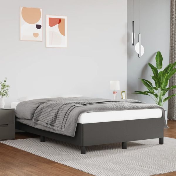 vidaXL Bettgestell ohne Matratze Grau 120x190 cm Kunstleder 3269649
