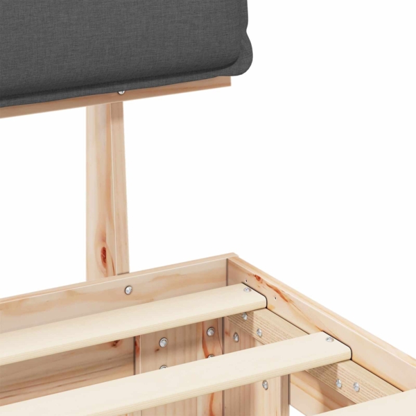 vidaXL Bettgestell mit gepolstertem Kopfteil Dunkelgrau 90x200 cm 877305 Bild 7