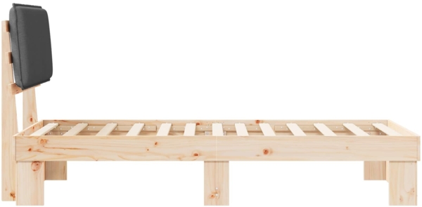 vidaXL Bettgestell mit gepolstertem Kopfteil Dunkelgrau 90x200 cm 877305 Bild 5