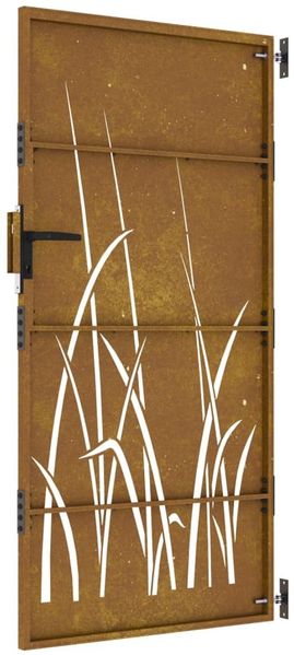 vidaXL Gartentor 85x200 cm Cortenstahl Gras-Design 153225 Bild 7
