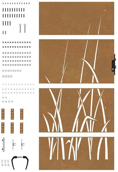 vidaXL Gartentor 85x200 cm Cortenstahl Gras-Design 153225 Bild 9