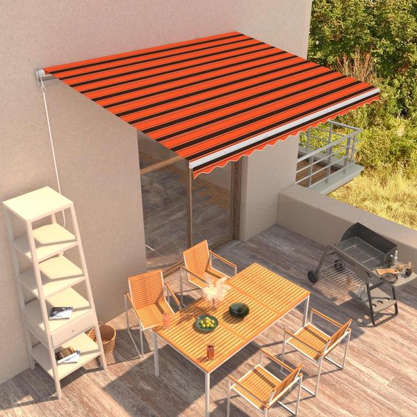 vidaXL Einziehbare Markise Handbetrieben 400 x 300 cm Orange und Braun 3051216