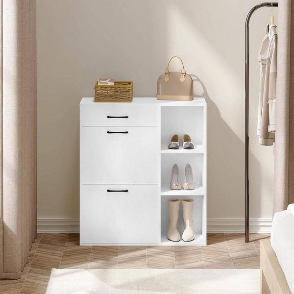 Woltu Schuhschrank (1-St) Schuhkipper mit 2 Klappfächern, platzsparend