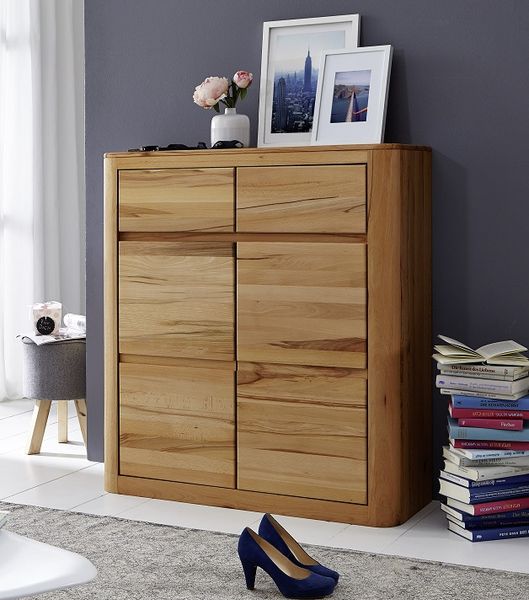 Schuhschrank 100x111cm 'Bayreuth' Kernbuche massiv