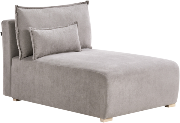 Chaiselongue NERBO Stoff Grau