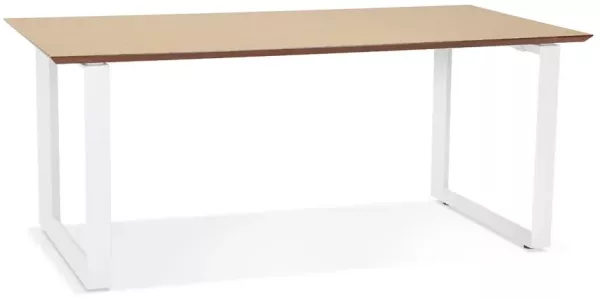 Kokoon Design Schreibtisch Clemence Holz Natur und Weiß 180 cm