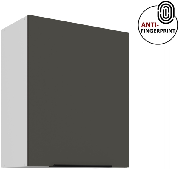 Küchen Hängeschrank 60 cm ARIA Graphite ultra matt + Weiss matt, hochwertige Fronten mit Anti Fingerprint Beschichtung Küchenzeile Küchenblock