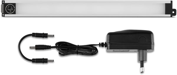 REV SLIMTOUCH Schrankbeleuchtung, LED Küchenunterbauleuchte, flach 18mm - erweiterbar, 32cm, 5W, 420lm, silber