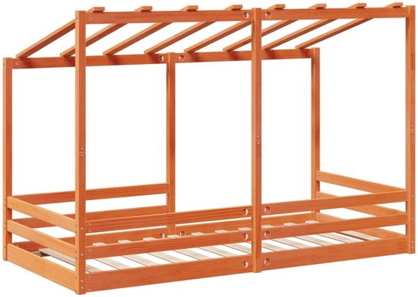 vidaXL Kinderbett mit Dach Wachsbraun 90x200 cm Massivholz Kiefer 847002 Bild 6