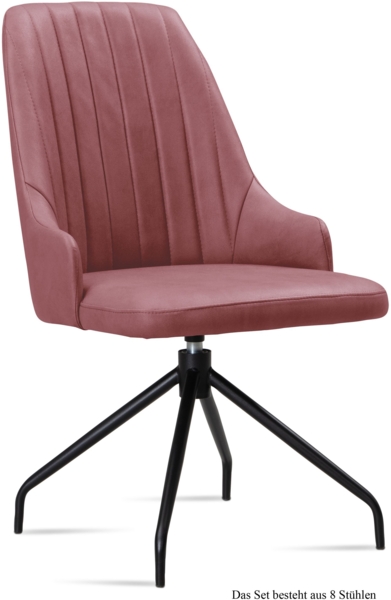 Esszimmerstuhl drehbar (8er-Set) Doreen 52x91x60 Schwarz/Rosewood