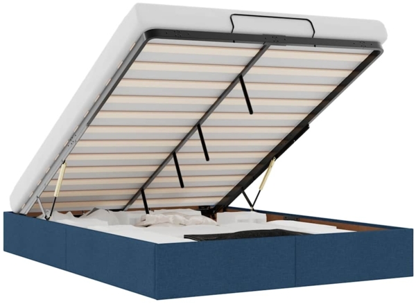 vidaXL Ottoman-Bett ohne Matratze Blau 140x200 cm Stoff 3310888