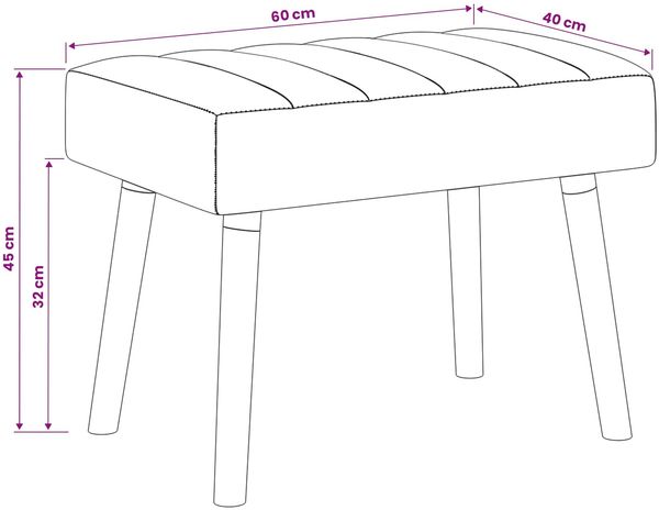 vidaXL Kanalgepolsterte Bank Dunkelgrau 60 x 40 x 45 cm Stoff 42038460 Bild 10