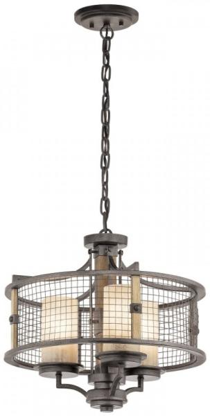 Kronleuchter, Hängelampe, Eisen Glas, D 45,1 cm