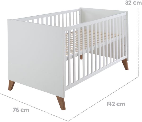 roba Kombi-Kinderbett 'Ole' 70 x 140 cm - 3-fach höhenverstellbar - 3 Schlupfsprossen - Weiß Bild 10