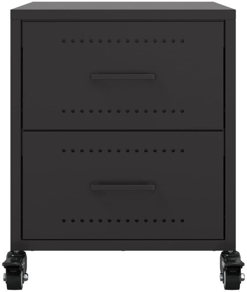 vidaXL Nachttische 2 Stk. Schwarz 36x39x43,5 cm Stahl 846627 Bild 5