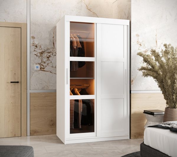 ABIKS MÖBEL Schwebetürenschrank DOME 3 Schlafzimmerschrank - mit Schiebetüren, Kleiderstange, Regalen