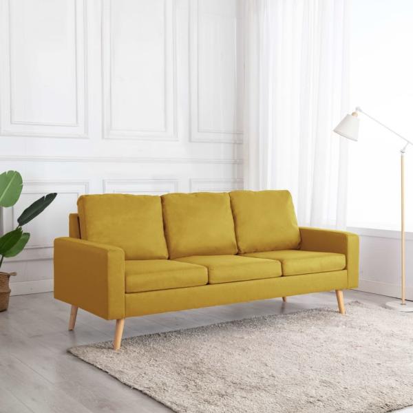 vidaXL 3-Sitzer-Sofa Gelb Stoff [288719]