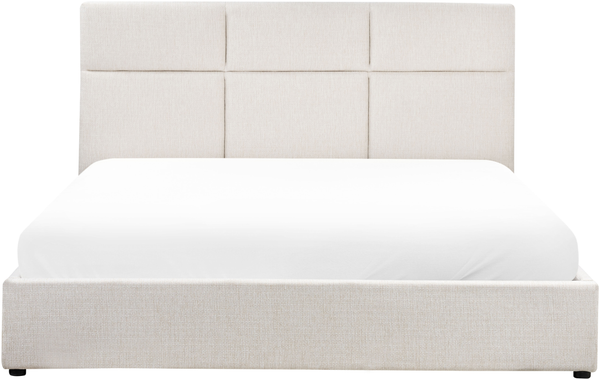 Bett mit Stauraum Stoff LAGORD 180 x 200 cm Cremeweiß Bild 4