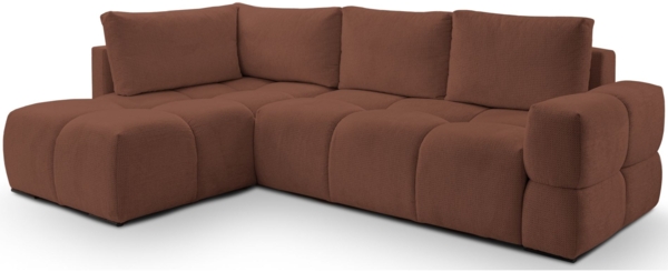 Selsey 'Taremi' Ecksofa mit Chenillebezug, Schlaffunktion und Stauraum, Kupfer, beidseitig