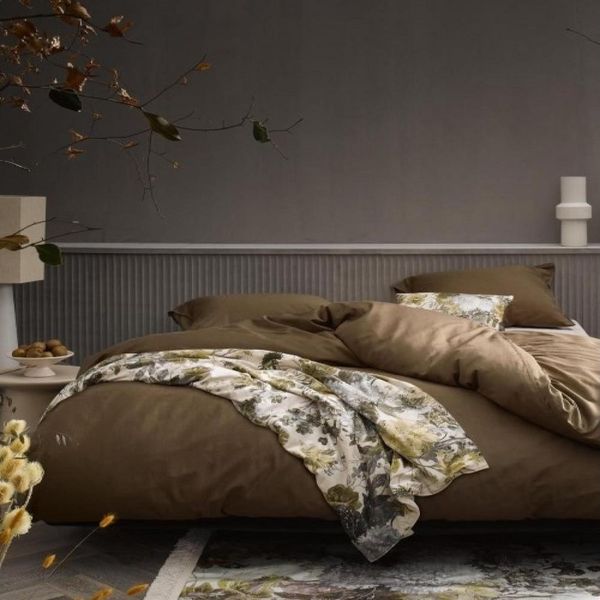 Essenza Bettwäsche Minte Cafe Noir 155x220 cm + 80x80 cm, Satin, 2 teilig