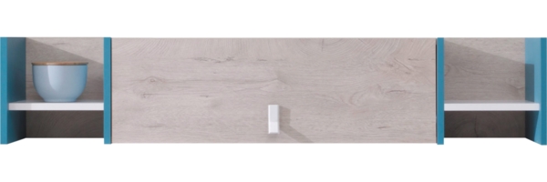Hängeschrank Cinga 12 (Farbe: Weiß / Eiche + Marineblau)
