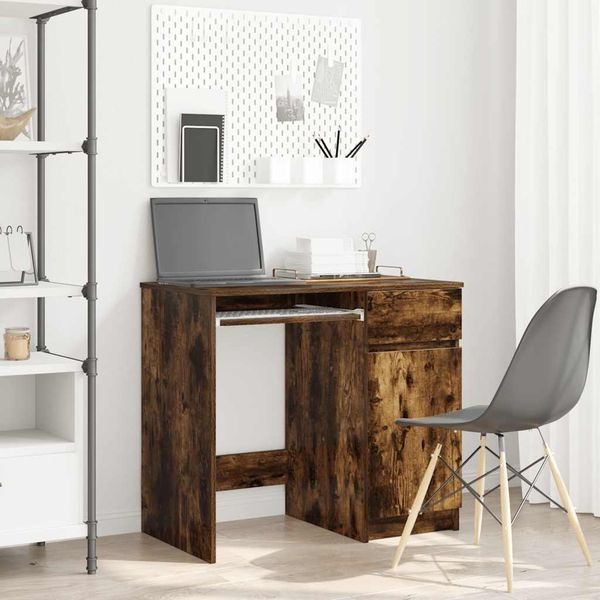 vidaXL Schreibtisch Räuchereiche 86x49x76 cm Holzwerkstoff 861827